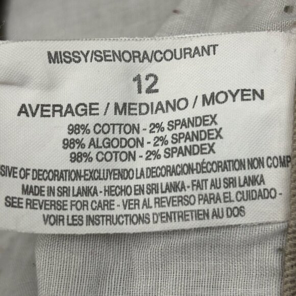 Gloria Vanderbilt Amanda Straight leg Women's size 12 Beige Tan Denim Jeans - Picture 3 of 4